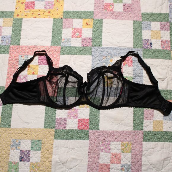 Ewa Michalak Sm Czarna Mgiełka sheer black lace bra 85F